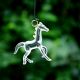 Glass Multicolor Horse Christmas Tree Decoration Ornaments Set of 6 Pcs